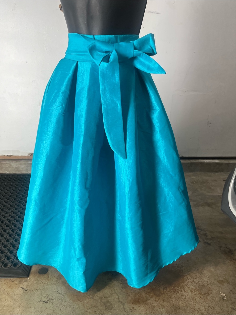 Papermoon Turquoise A-Line Midi Skirt with Waist Bow